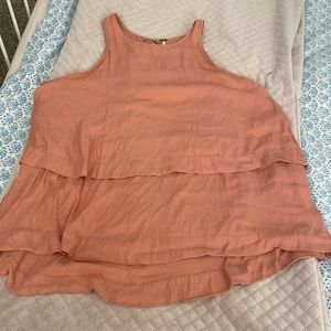 Free People coral layered tank with cutout back